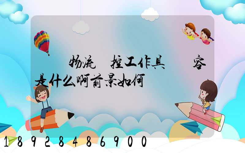 請問物流監控工作具體內容是什么啊前景如何