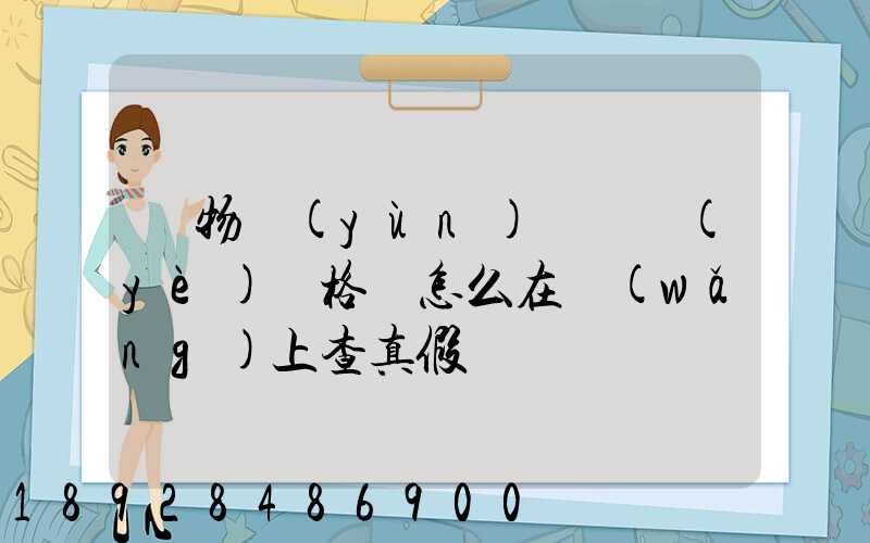貨物運(yùn)輸從業(yè)資格證怎么在網(wǎng)上查真假
