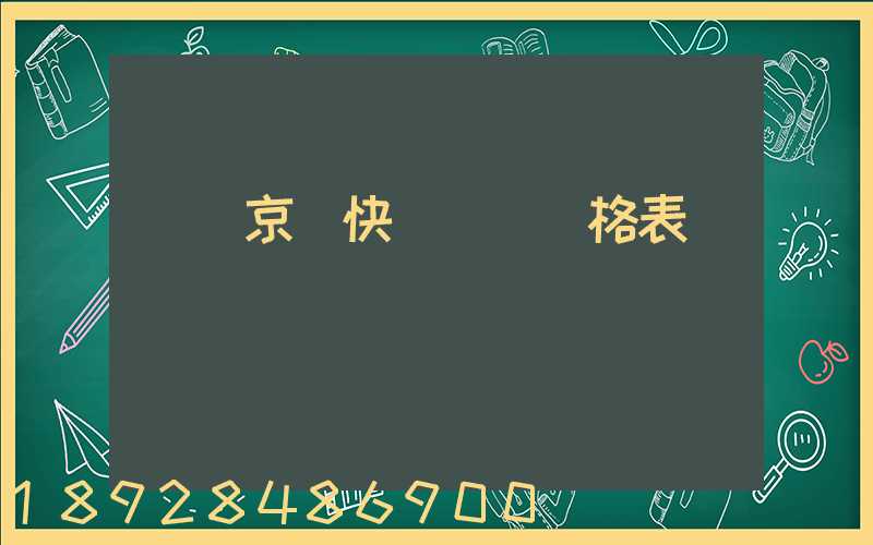 遼寧京東快遞運費價格表