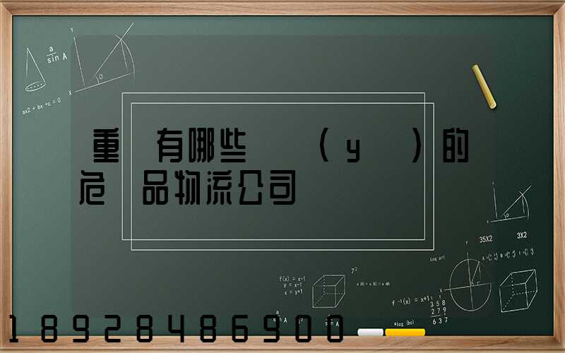 重慶有哪些專業(yè)的危險品物流公司