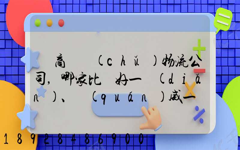 電商倉儲(chǔ)物流公司,哪家比較好一點(diǎn)、權(quán)威一點(diǎn)的