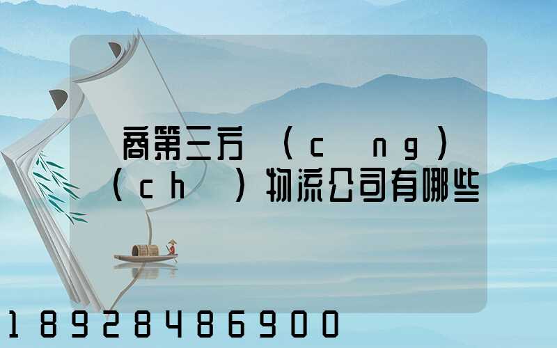 電商第三方倉(cāng)儲(chǔ)物流公司有哪些