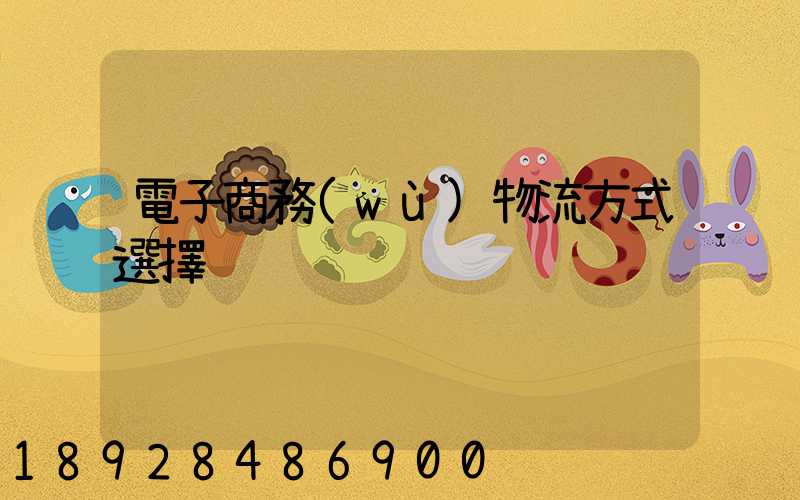 電子商務(wù)物流方式選擇