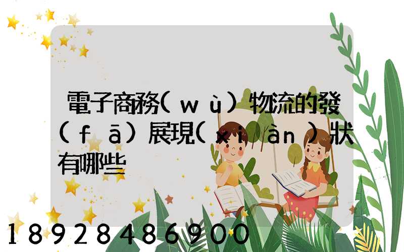 電子商務(wù)物流的發(fā)展現(xiàn)狀有哪些
